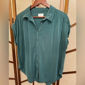 Lou & Grey green button up top